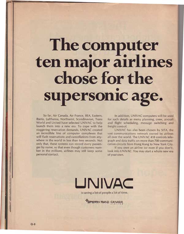 The UNIVAC is saving a lot of people a lot of time